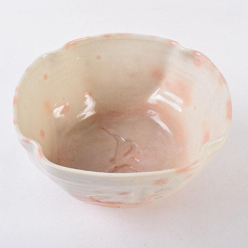 萩焼　川瀬竹春作　種字文　菓子鉢　共布共箱　M　R8934