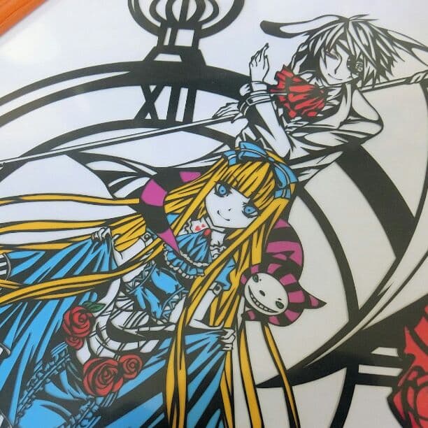 灯夜雪「アリスカード(カラーVer)」  切り絵アート 額付き A3サイズ