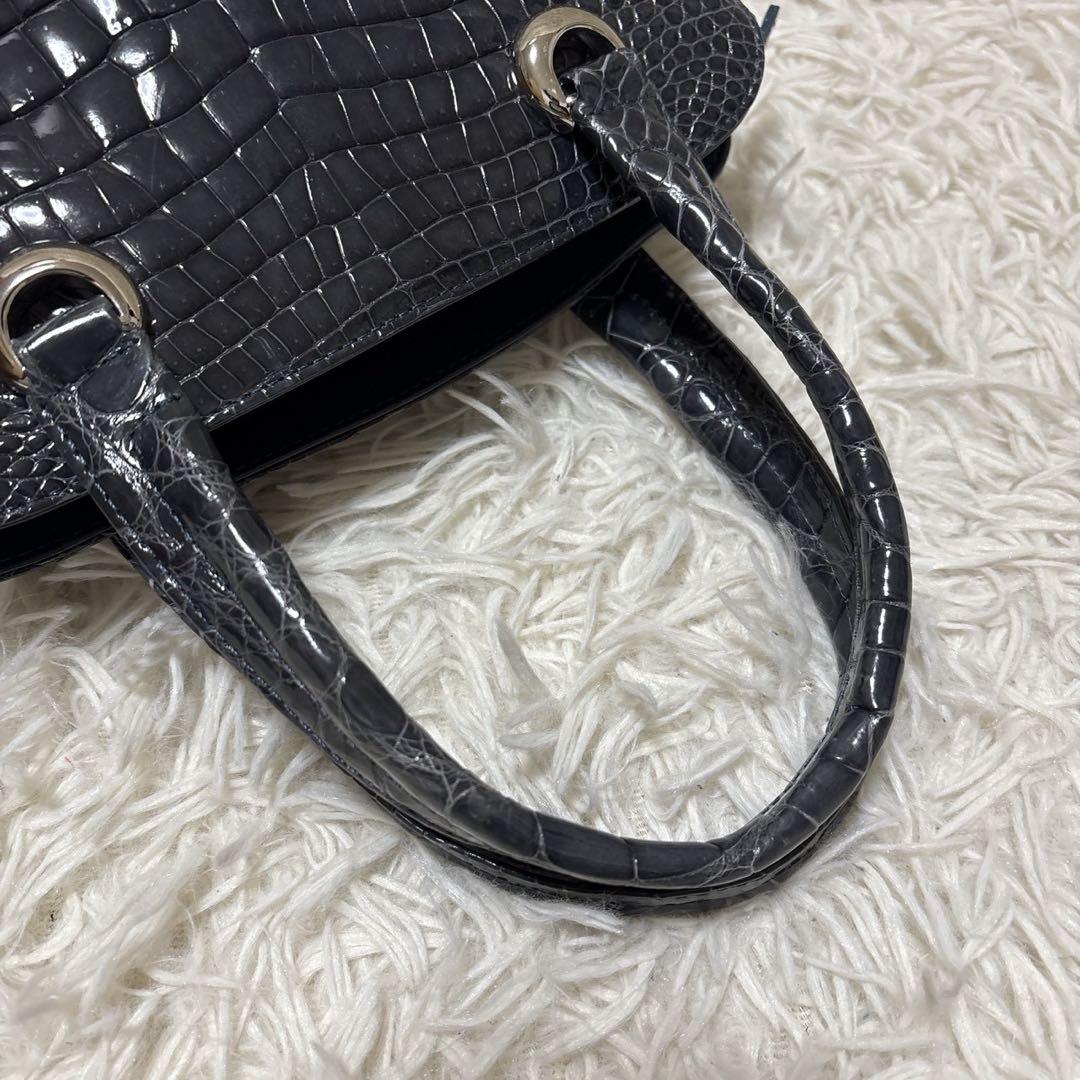 JRA シャイニングクロコ　フォーマル　ハンドバッグ　ブラック