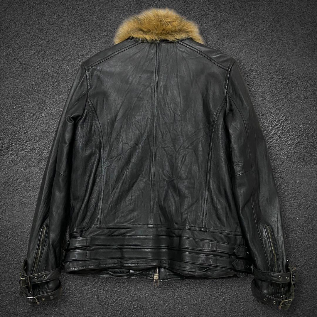 JACKROSE JACKROSE fur biker leather jacket fur biker leather