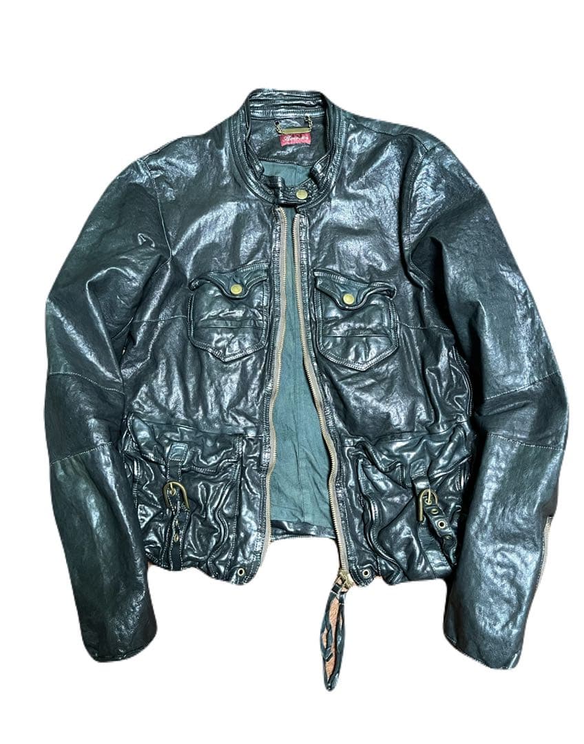 00s archive gimmick leather jacket Y2K M - メルカリ
