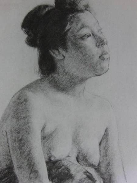 萬　鉄五郎、裸婦上半身、希少画集画、新品額装付