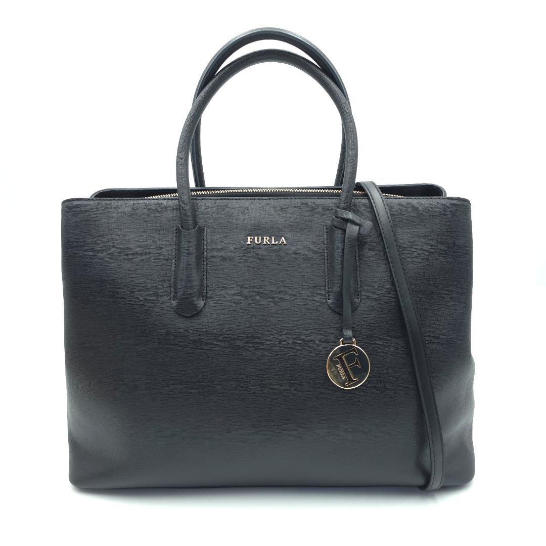 未使用 FURLA フルラ 2WAY テッサ ハンドバッグ ショルダー ブラック
