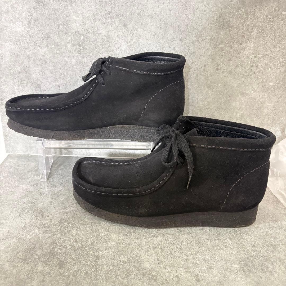 【美品】CLARKS ワラビーブーツ ブラック スエード UK7.5