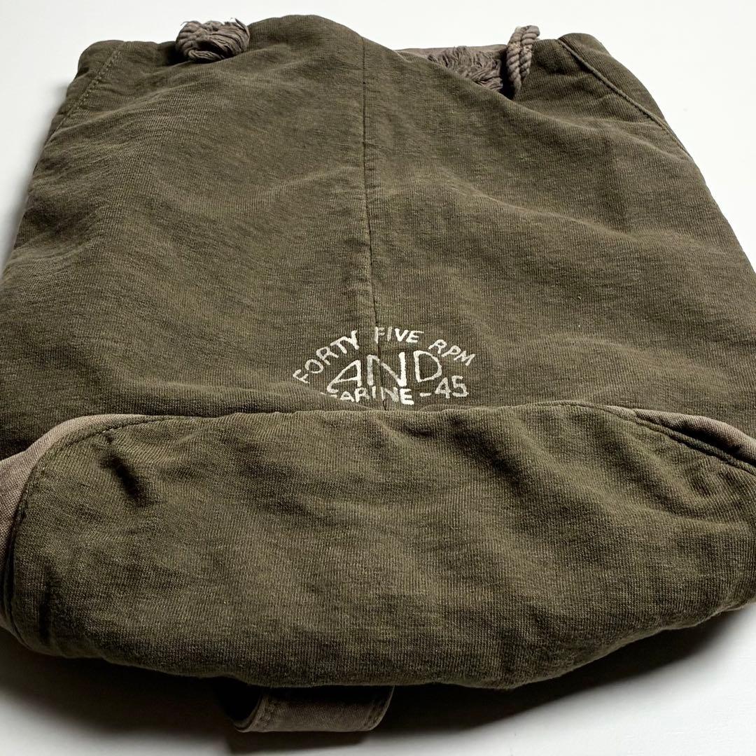 【希少】45RPM/ミリタリーワンショルダーバッグ/コットン/日本製/カーキ