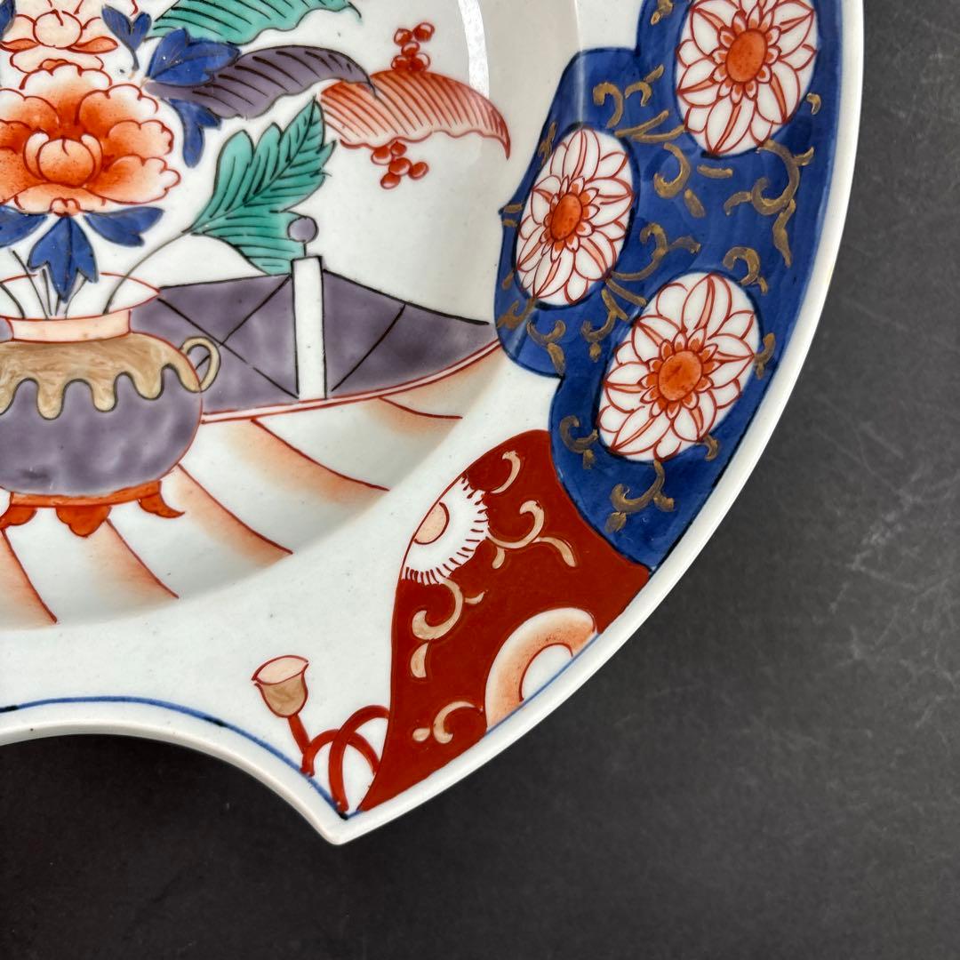 110 セール 伊万里 錦 色絵 扇 皿 九谷 鍋島 有田 飾り皿 110 セール