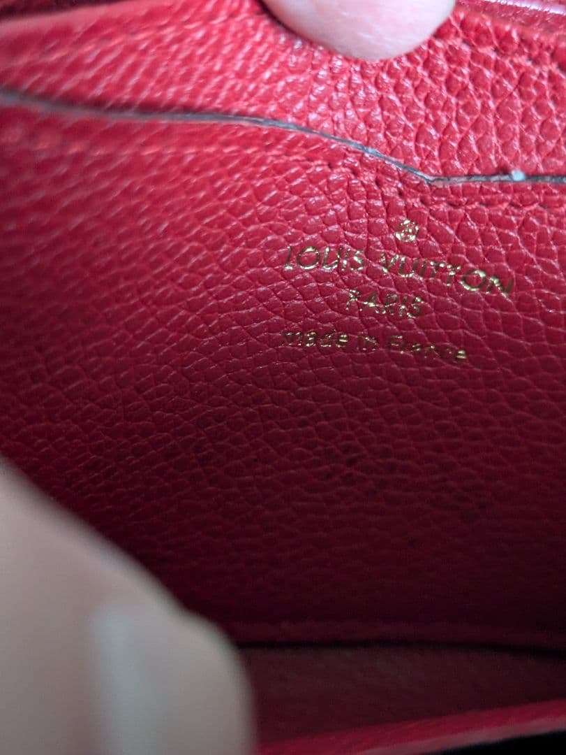 ルイヴィトン　モノグラム　アンプラント　ジッピー・パース　赤　 ミニ財布