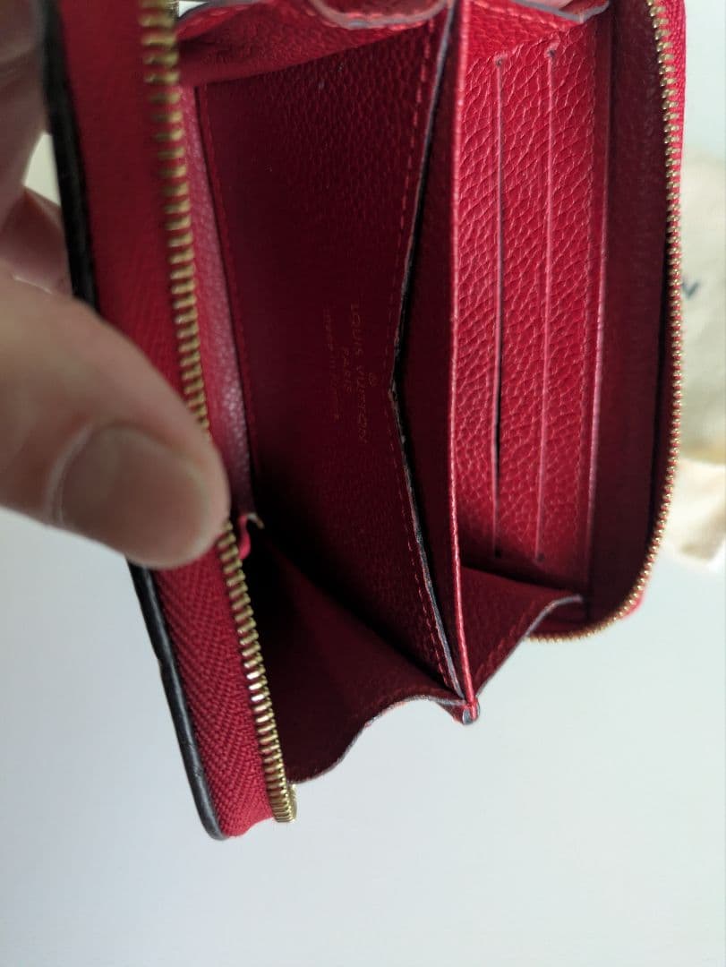 ルイヴィトン　モノグラム　アンプラント　ジッピー・パース　赤　 ミニ財布
