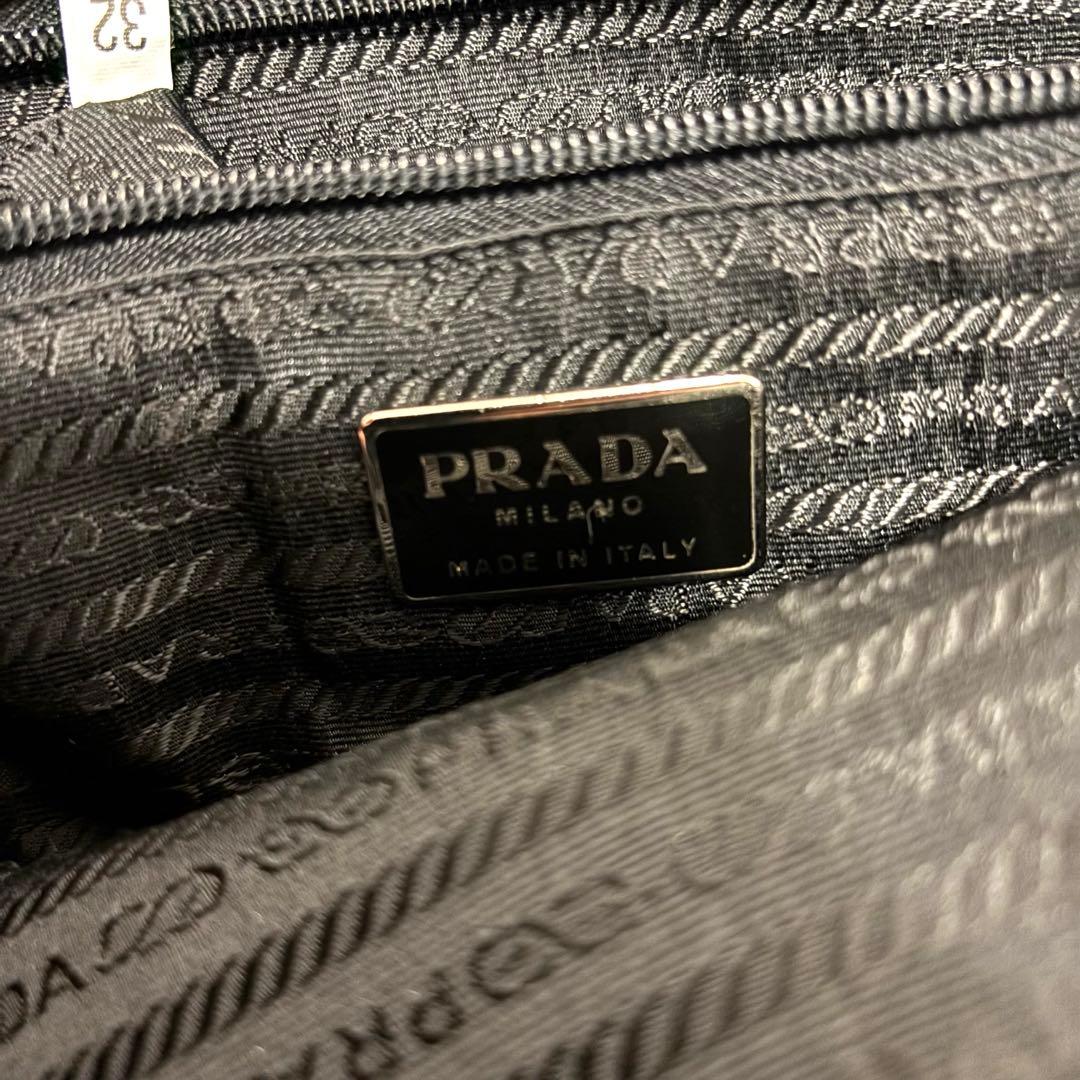 PRADA プラダ　ナイロン ハンドバッグ 三角ロゴ　ブラック　美品