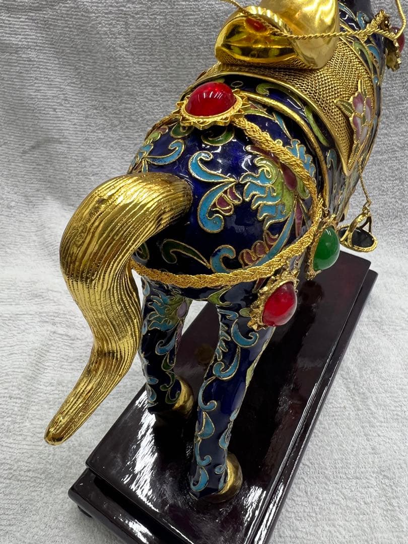 中国工芸 七宝焼 馬 金工細工馬置物 - メルカリ