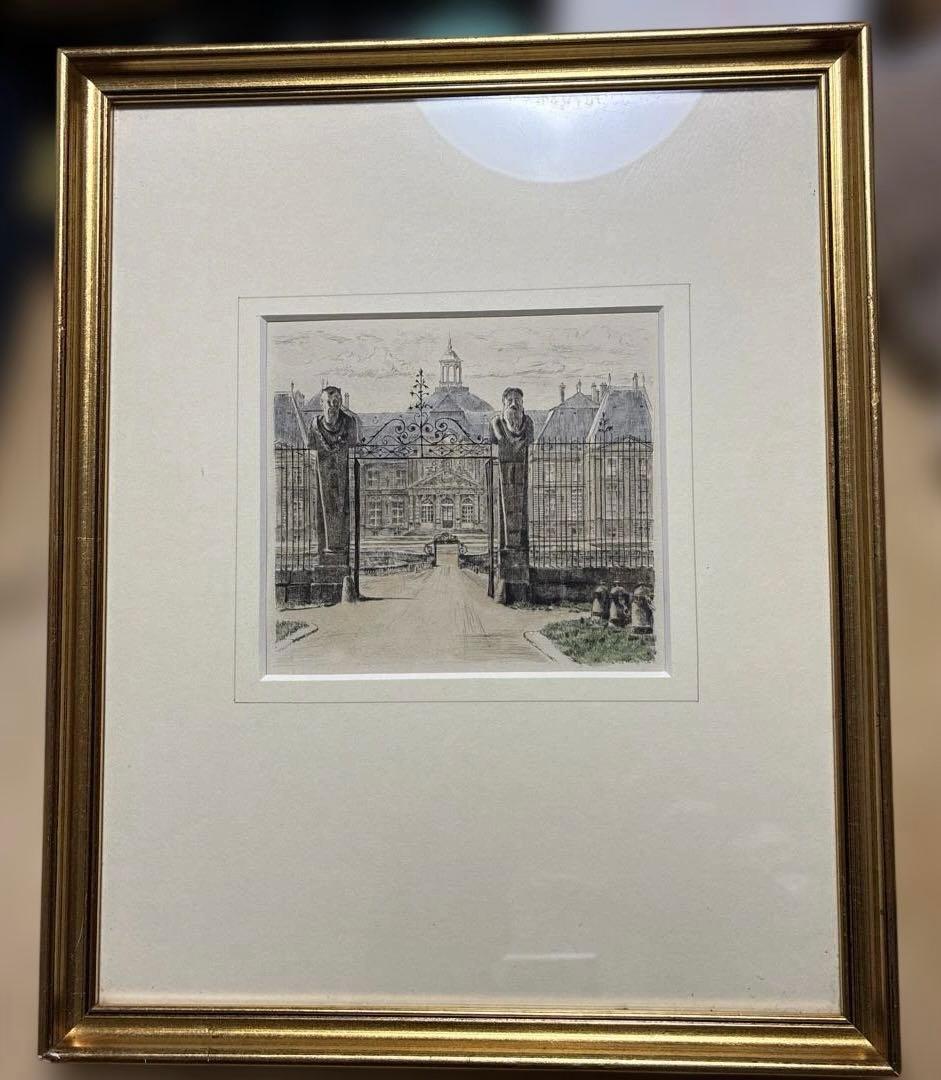 フランスアンティーク銅版画 ヴォー・ル・ヴィコント城 - メルカリ