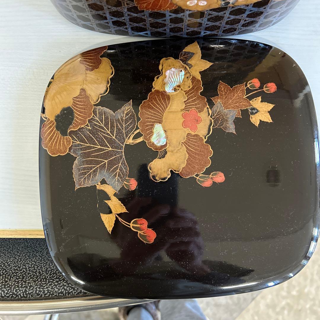 鳳凰紋 堆朱 文庫 美品 DT744