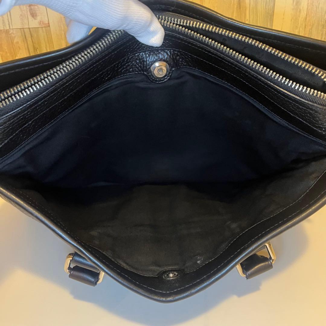 COACHコーチ ビジネスバッグ オールレザー 革 ブラック ストラップ付 黒
