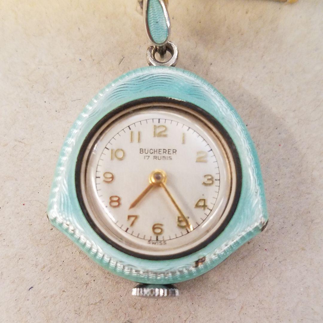 ☆nyo様専用☆ BUCHERER ブヘラ シルバー エナメル ブローチ 時計