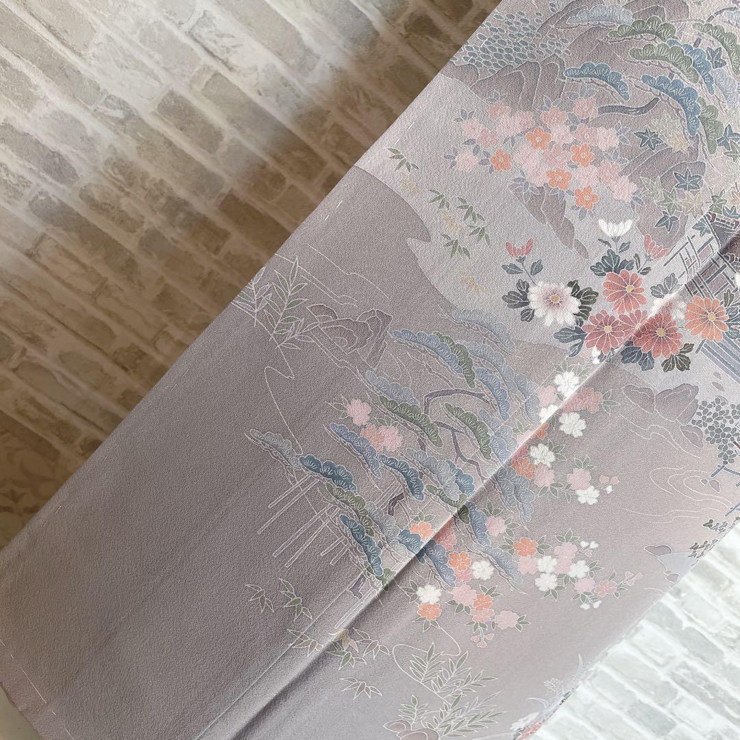 訪問着 フルセット 茶屋辻 友禅 せせらぎ 躾糸付き 着物 Q5
