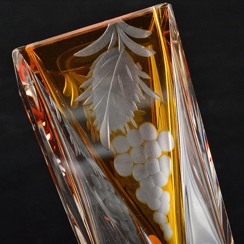 ボヘミアガラス グラビュール 葡萄図 ショットグラス 6客 D R6362