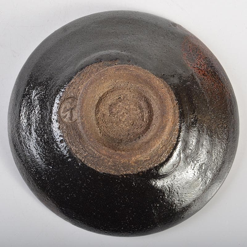 茶道具 楽吉左衛門 十代旦入造 黒楽平茶碗 時代箱付 M