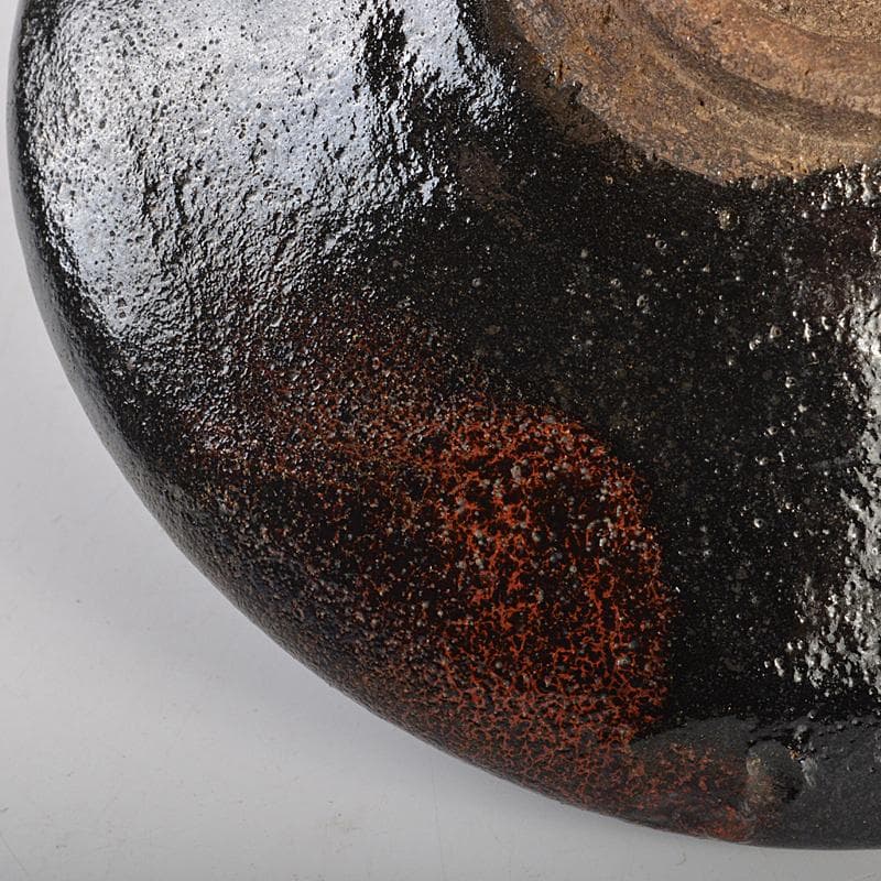 茶道具 楽吉左衛門 十代旦入造 黒楽平茶碗 時代箱付 M