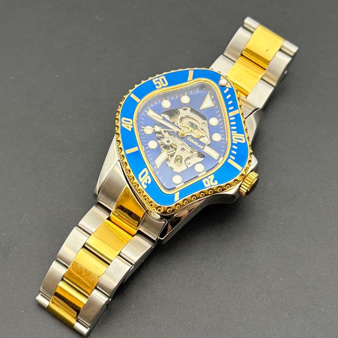 超希少/稼働品✨ダニエルダグラス 腕時計 自動巻 裏スケ ゴールド コンビカラー