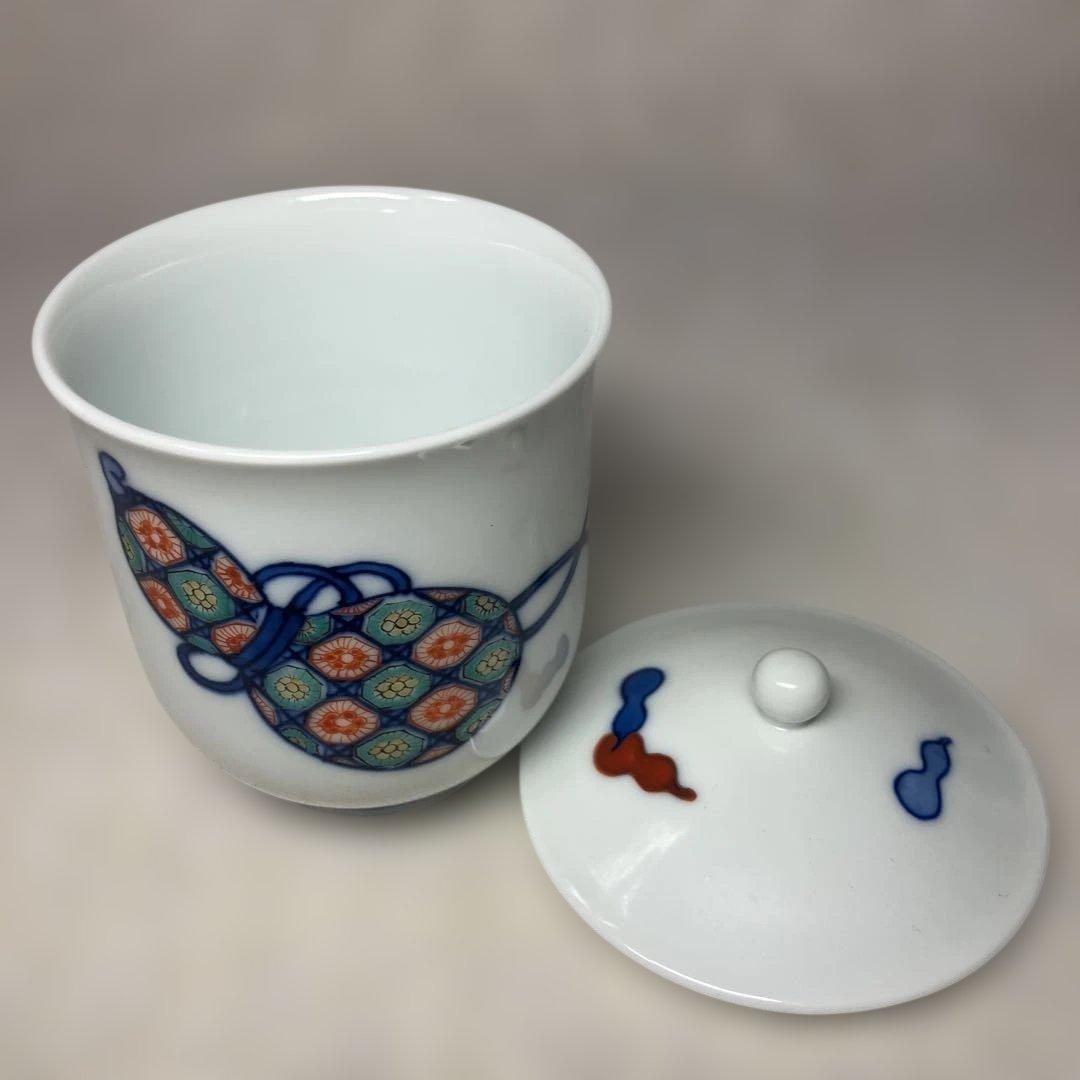 十四代 酒井田柿右衛門 染錦 瓢文 湯呑 共箱 - メルカリ