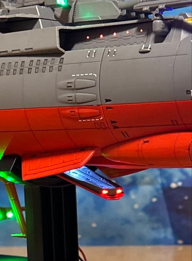 宇宙戦艦ヤマト 1/500フル電飾、墨入れ、つや消し塗装、完成品