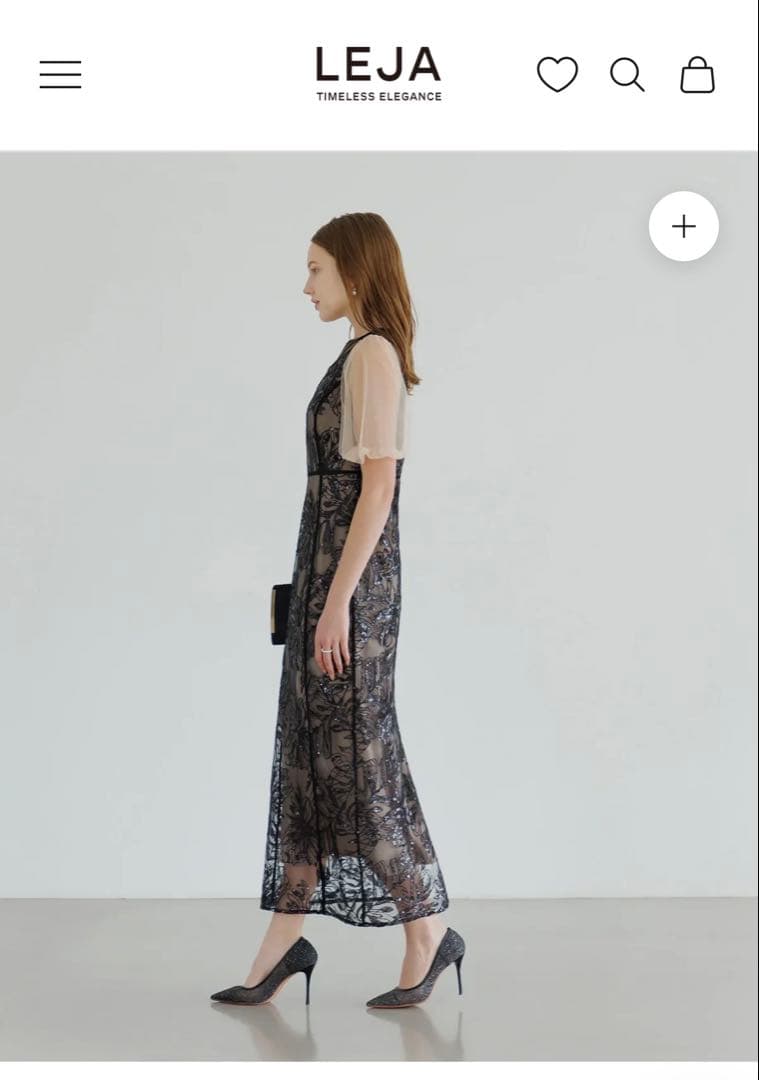 【Leja】アシンメトリーシアーフラワーワンピースドレス結婚式パーティー二次会