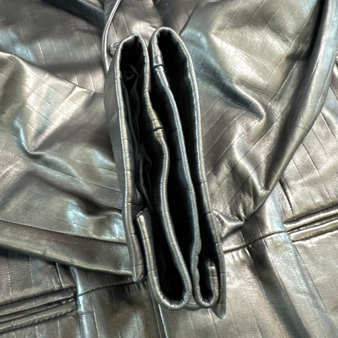 ヒューゴボス レザージャケット 羊革 ブラウン 光沢 48 - メルカリ