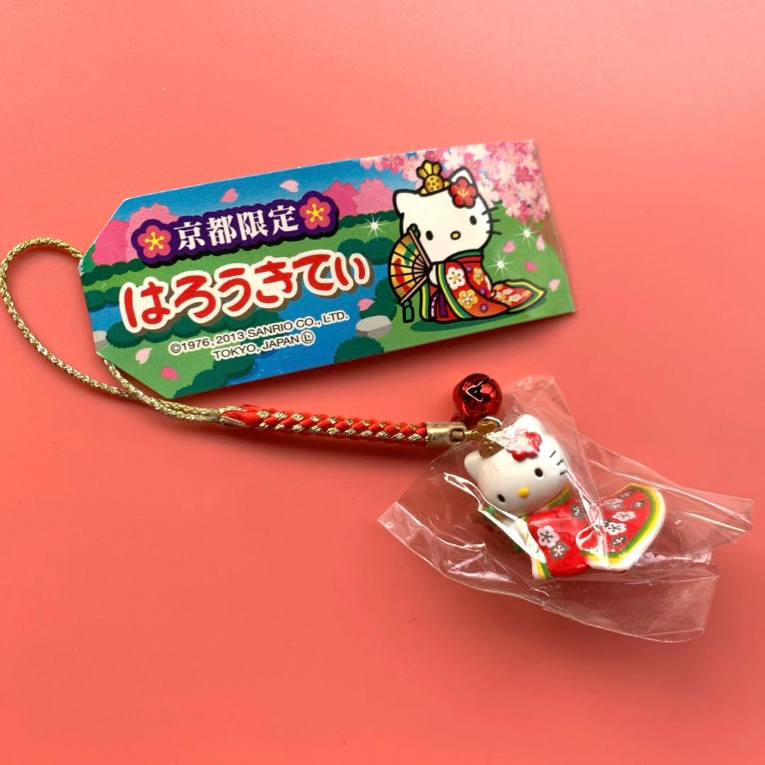 激レア】ご当地キティ 京都限定 十二単 庭園 キティ根付け赤