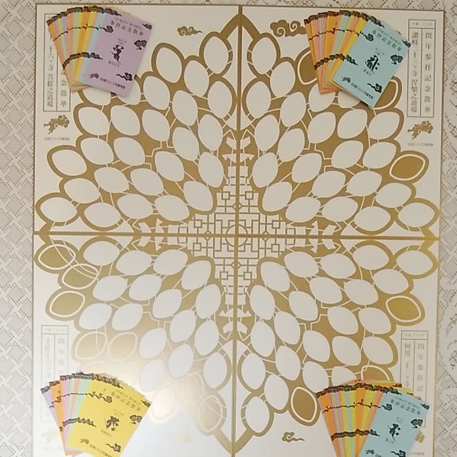 四国八十八ヶ所 平成28年閏年参拝記念散華 と 特製台紙 の