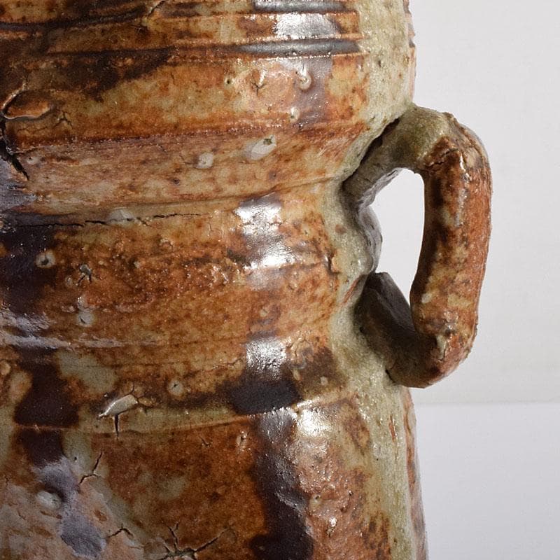 美濃伊賀焼 伊賀耳付花生 時代箱 N R8020C 美濃伊賀焼 伊賀耳