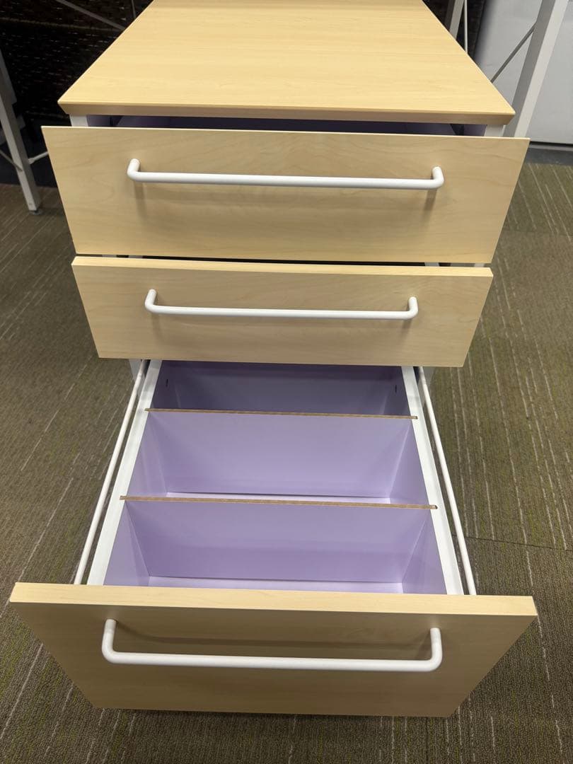 【洗浄消毒作業済】【美品】【完成品】　ニトリ デスクワゴンセット サーヤ