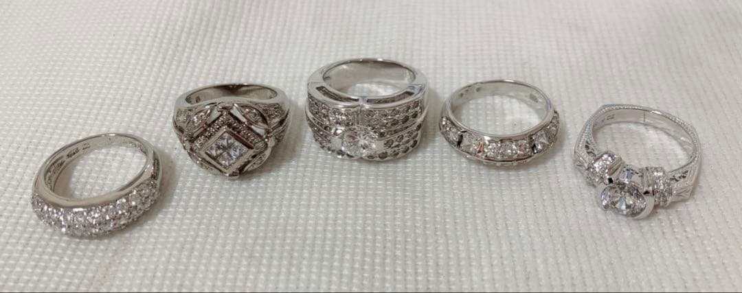 リング 18点 まとめ パール イミテーション 人工 ダイヤ ジャンク 指輪