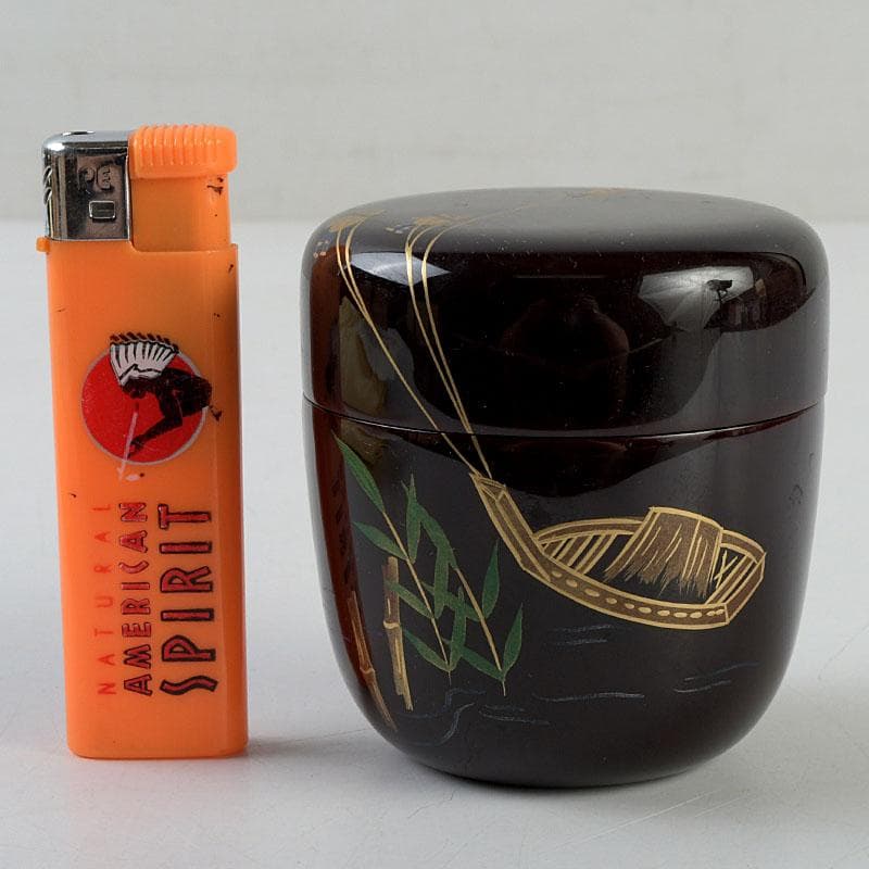 茶道具 蒔絵師 西村弘峰作 曳舟蒔絵 中棗 共箱 V 9343 - メルカリ