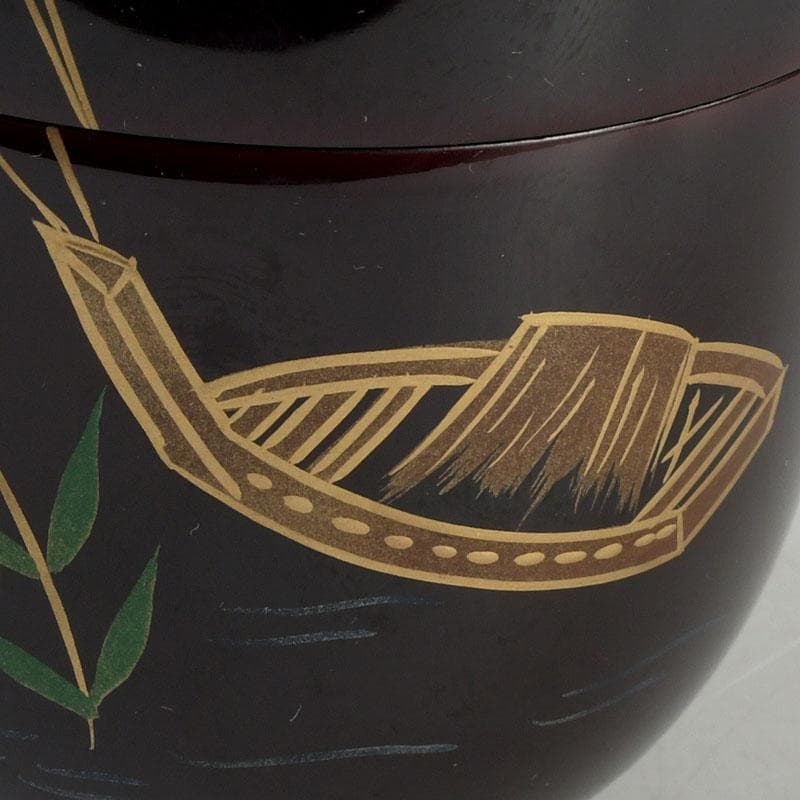 茶道具 蒔絵師 西村弘峰作 曳舟蒔絵 中棗 共箱 V 9343 - メルカリ