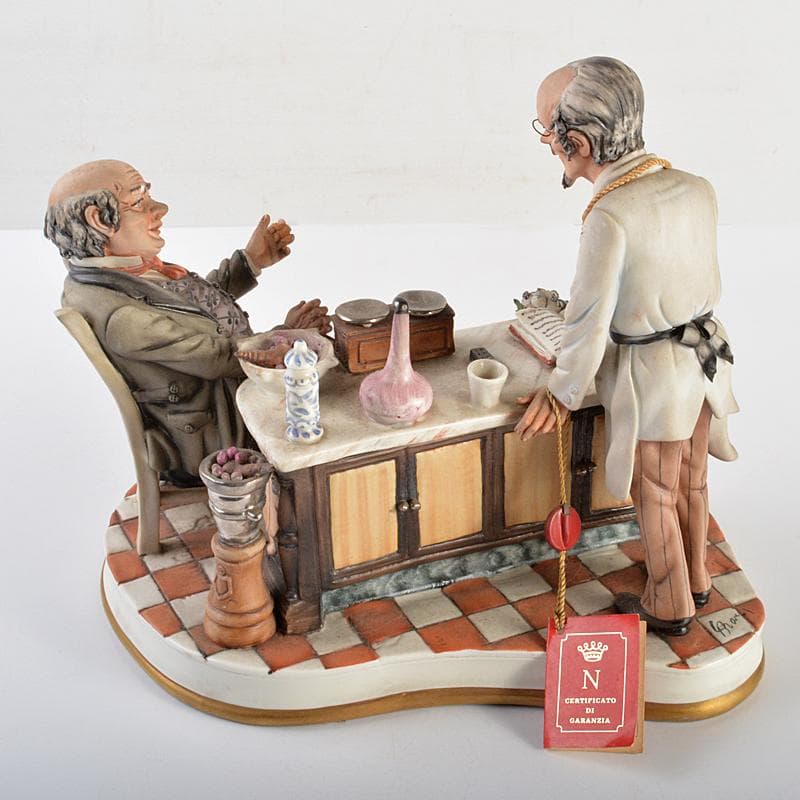 イタリア製 カポディモンテ フィギュリン 陶人形 置物 証明書付 M