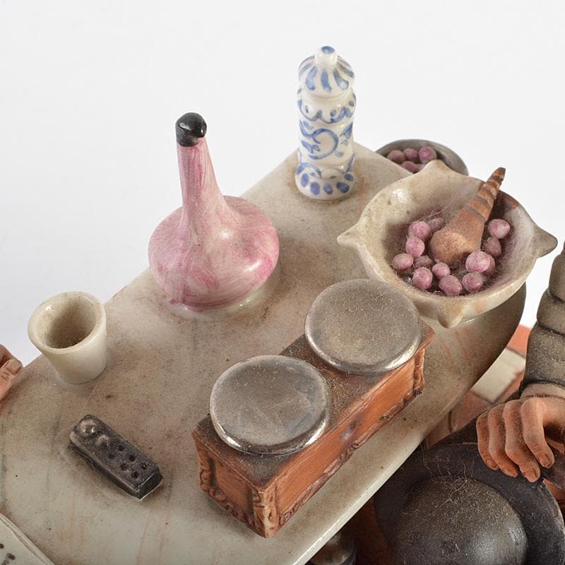 イタリア製　カポディモンテ　フィギュリン　陶人形　置物　証明書付　M　R7064