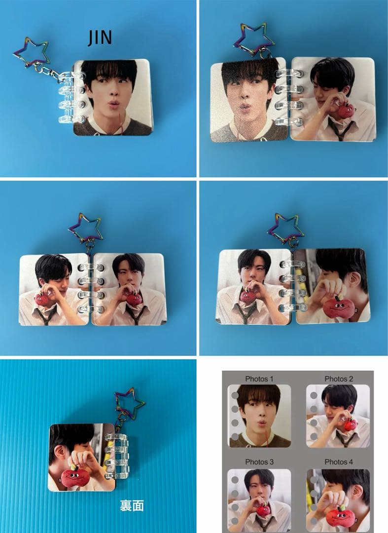 BTS JIN キャンバスポーチ（ブラック）・アルバムキーホルダー2種