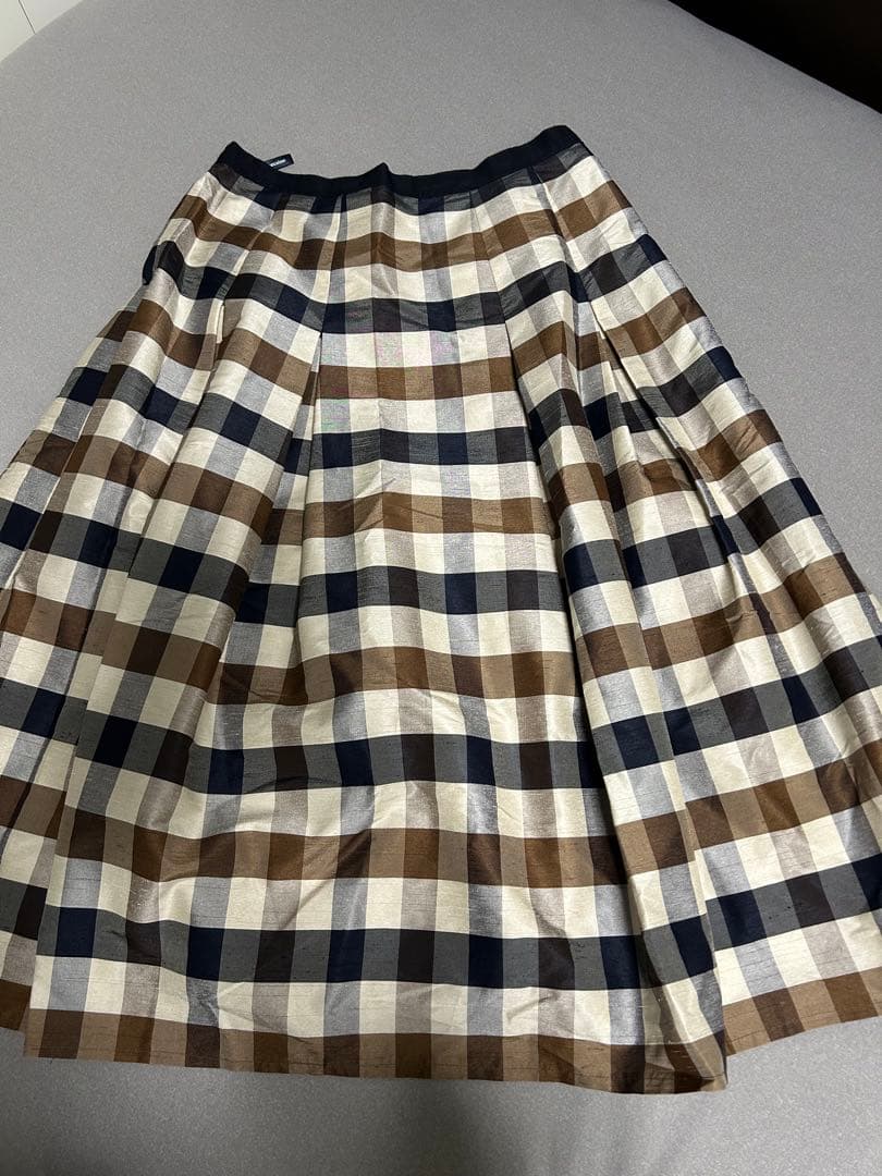 美品◼️Aquascutum×大草直子■クラブチェックフレアースカート　サイズ10