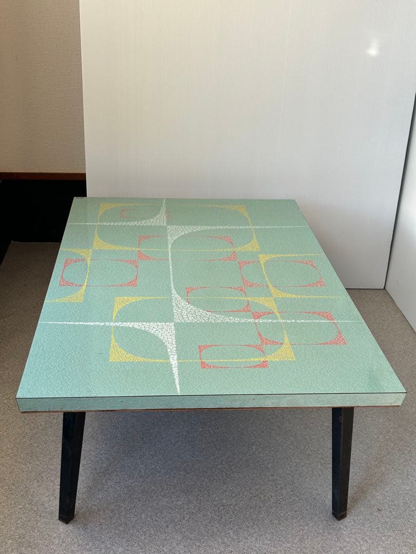 ヴィンテージ 昭和レトロ 鉄脚 折り畳み 座卓 机 テーブル ミッド