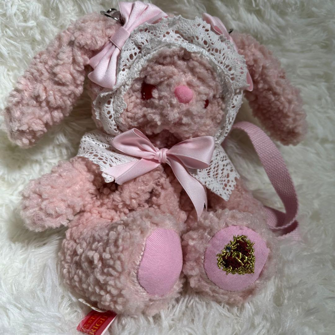 BABY うさくみゃ ぬいぐるみバッグ ピンク レース リボン レディース