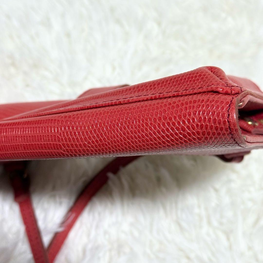 【✨美品✨】ヴィオラドーロ リザード型押しレザー 横型スマートフォンポシェット