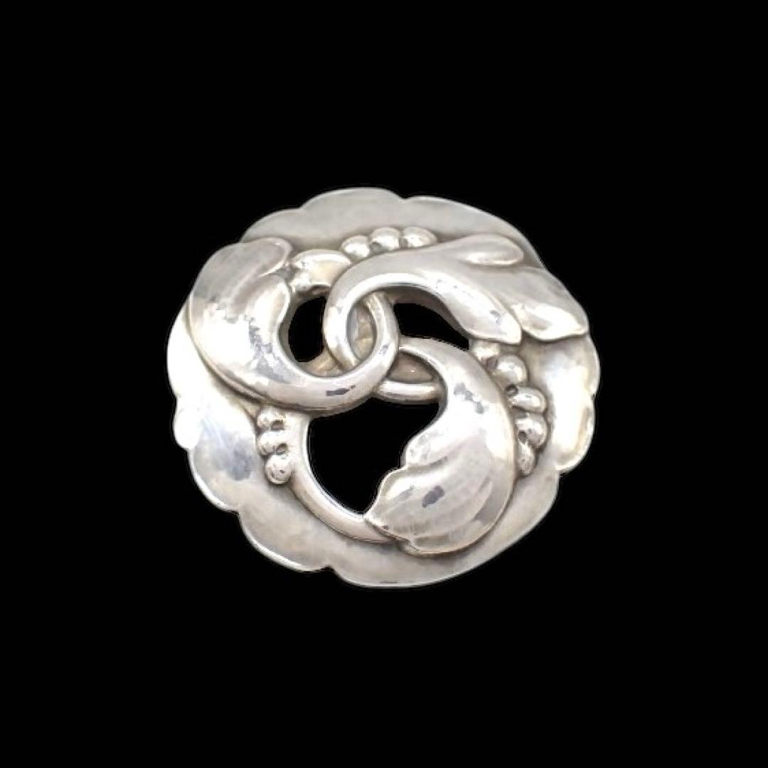 ジョージジェンセン ピン ブローチ 20 リーフ サークル シルバー