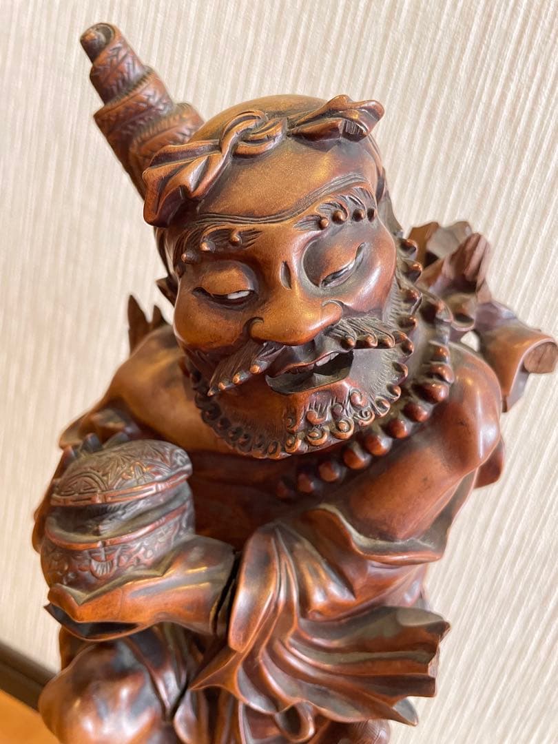 美術品級木製彫刻像 高さ約40 cm 2.22 kg 人物像 置物