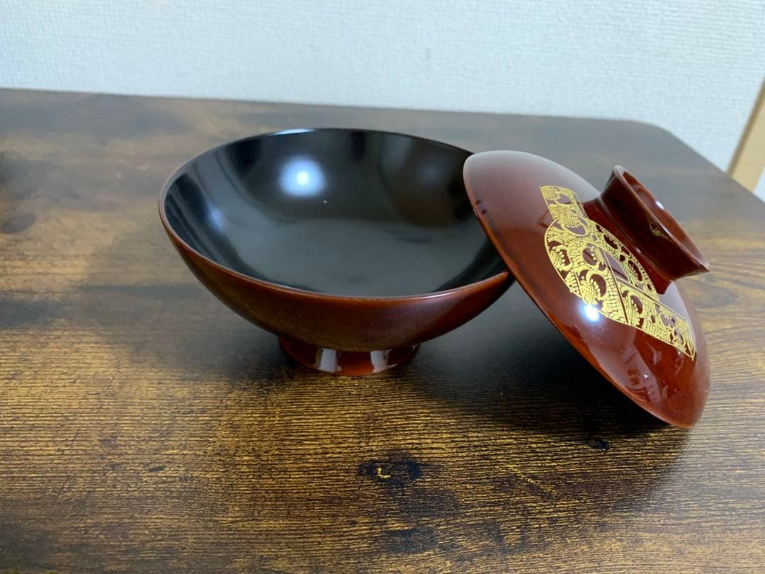 輪島塗　金彩　吸物椀10客　時代物　蓋付き椀　お椀　汁椀　椀　未使用品