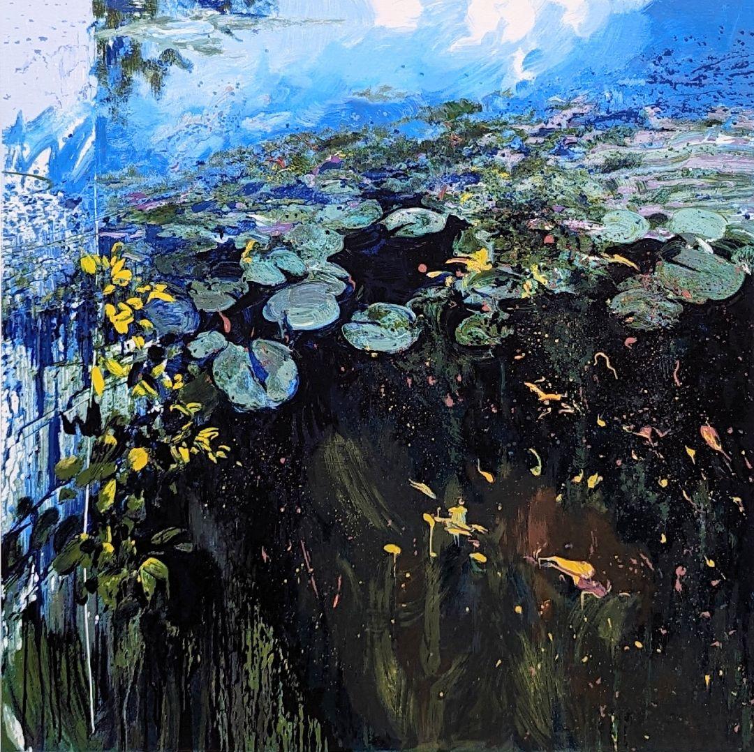 額付】トレンツ・リャド「ジヴェルニーの湖Ⅱ」【遺族サイン】【シルク