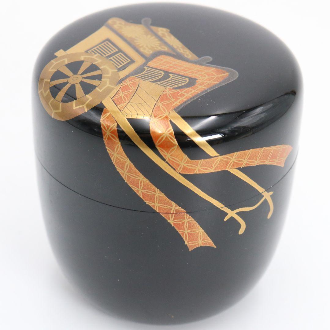 竹内幸斎作 御所車蒔絵 中棗 茶道具 共箱 V927 N7 - メルカリ