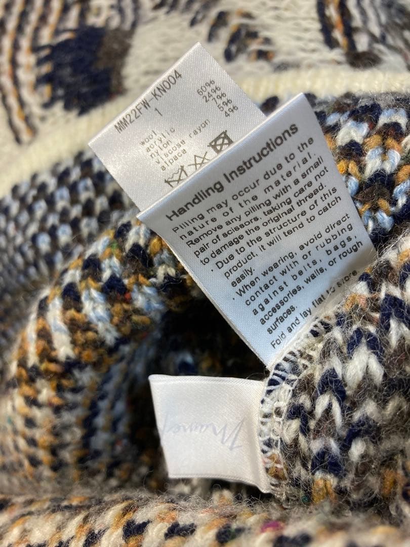 美品】for pets only ハートビジュー付きニットM 配色ステッチハート