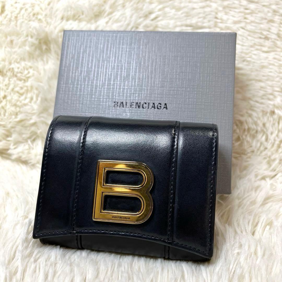 BALENCIAGA バレンシアガ アワーグラス ゴールド金具 三つ折り財布