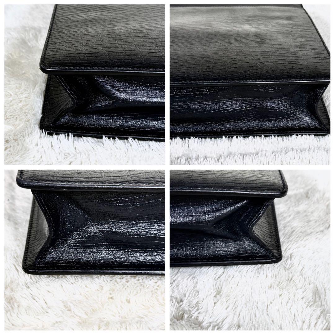 【美品】GUCCIグッチ ビジネスバッグ ダイヤルロック レザー A4 ブラック