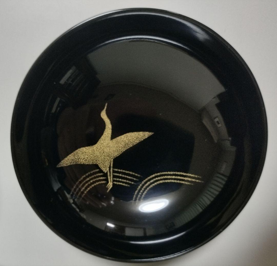 輪島塗　千羽鶴沈金　吸物椀　5客セット　作家もの　 三谷吾一